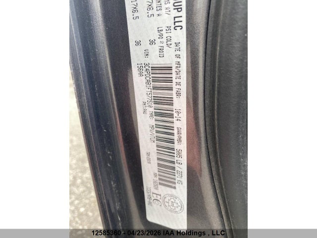12585360 :رقم المزاد ، 3C4PDCAB1FT577510 vin ، 2015 Dodge Journey Cvp/se Plus مزاد بيع