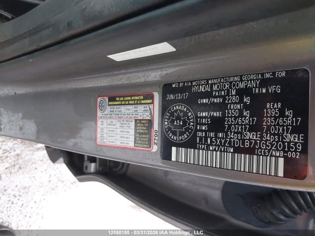 5XYZTDLB7JG520159 Hyundai Santa Fe Sport 2.4 Base