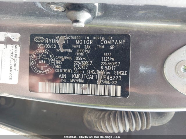 KM8JTCAF1EU848223 Hyundai Tucson