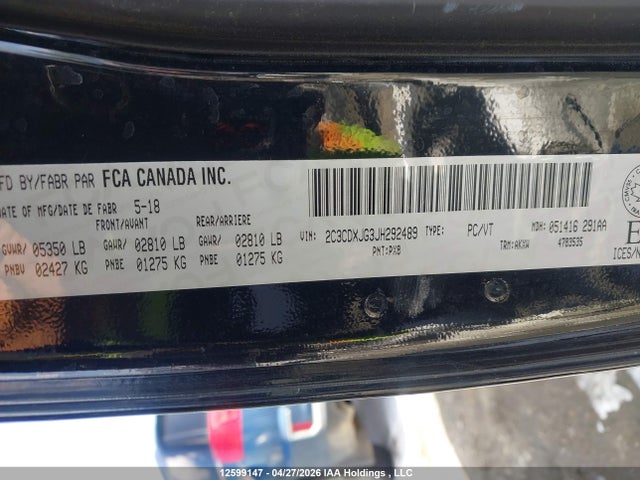 Aukcja sprzedaży 2018 Dodge Charger Gt, vin: 2C3CDXJG3JH292489, numer aukcji: 12599147