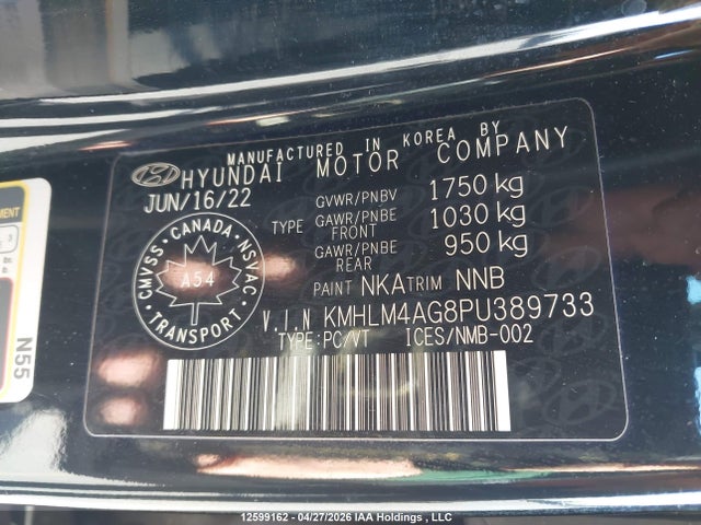 Aukcja sprzedaży 2023 Hyundai Elantra, vin: KMHLM4AG8PU389733, numer aukcji: 12599162