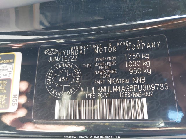 Aukcja sprzedaży 2023 Hyundai Elantra, vin: KMHLM4AG8PU389733, numer aukcji: 12599162