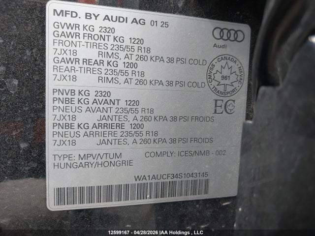 Audi Q3 2025 WA1AUCF34S1043145 Image 19