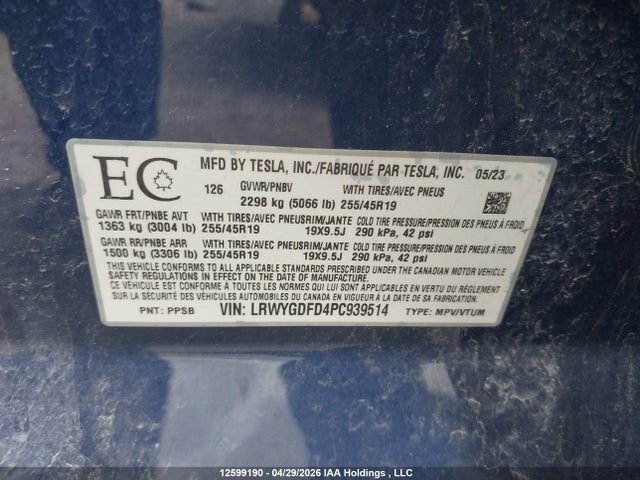 Tesla Model Y Rwd 2023 LRWYGDFD4PC939514 Image 18