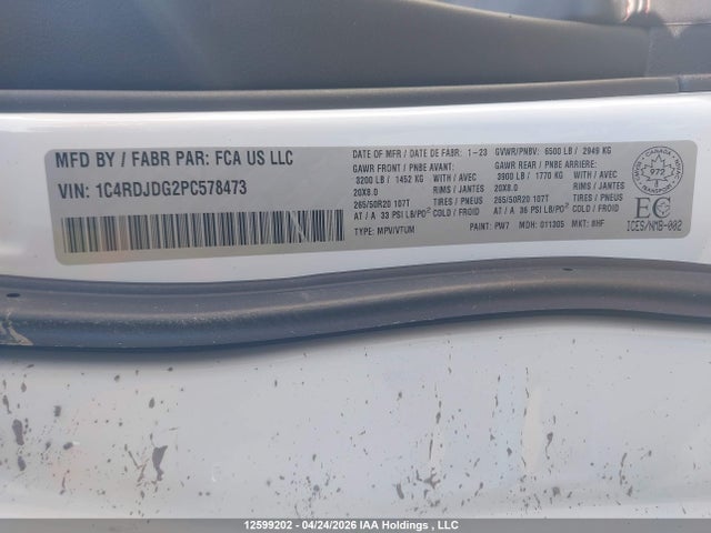 Dodge Durango Gt Plus 2023 1C4RDJDG2PC578473 Image 9