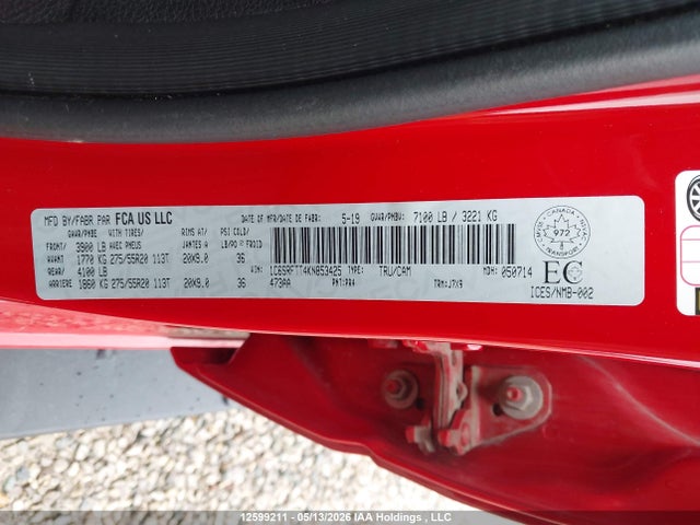 Продаж на аукціоні авто 2019 Ram 1500 Sport, vin: 1C6SRFTT4KN853425, номер лоту: 12599211