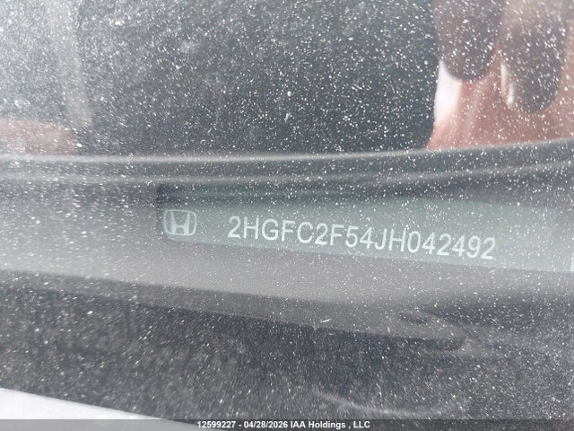 Продаж на аукціоні авто 2018 Honda Civic, vin: 2HGFC2F54JH042492, номер лоту: 12599227