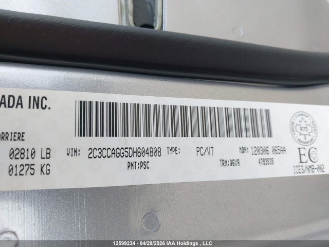 12599234 :رقم المزاد ، 2C3CCAGG5DH604808 vin ، 2013 Chrysler 300 S مزاد بيع