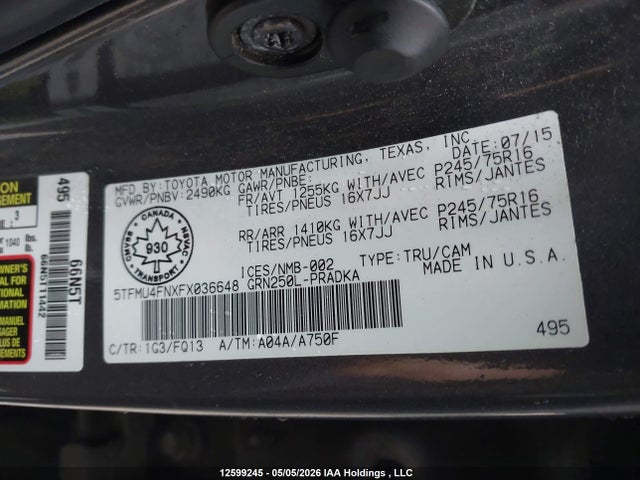 5TFMU4FNXFX036648 Toyota Tacoma V6