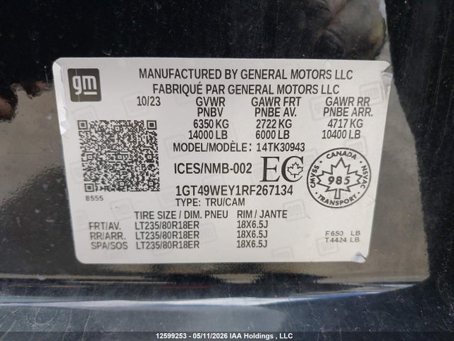 1GT49WEY1RF267134 GMC SIERRA 3500