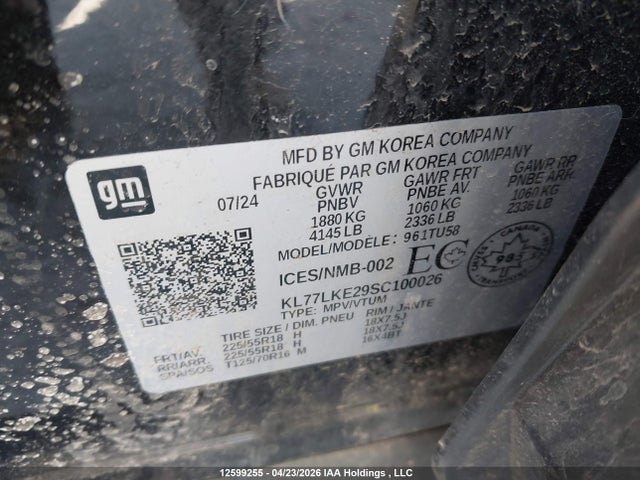 KL77LKE29SC100026 Chevrolet Trax
