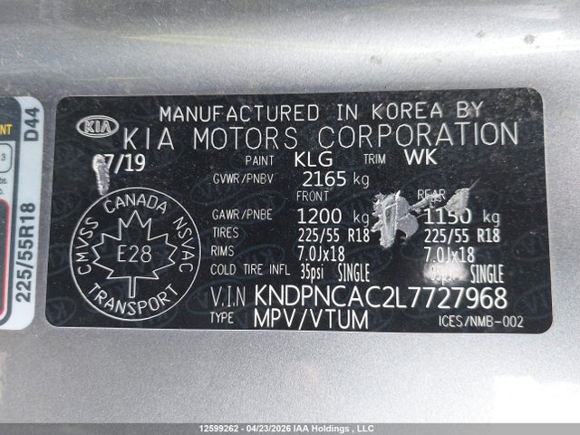 Aukcja sprzedaży 2020 Kia Sportage Ex, vin: KNDPNCAC2L7727968, numer aukcji: 12599262