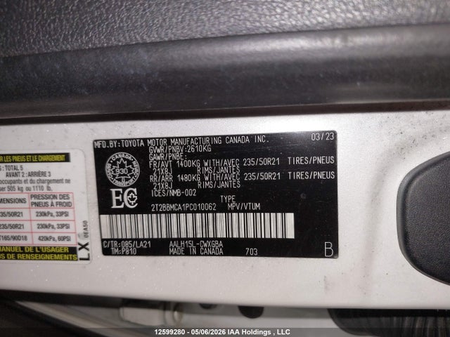 Продажа на аукционе авто 2023 Lexus Rx 350h, vin: 2T2BBMCA1PC010062, номер лота: 12599280