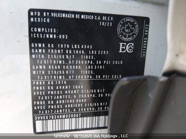3VVEX7B24RM026007 Volkswagen TAOS SE