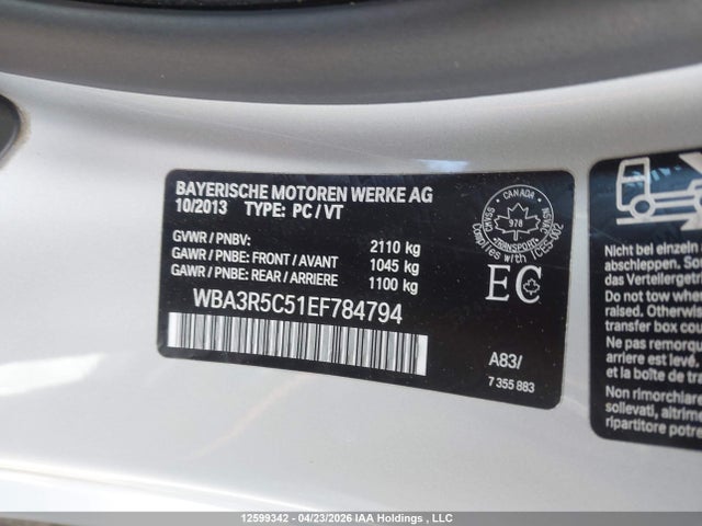 12599342 :رقم المزاد ، WBA3R5C51EF784794 vin ، 2014 Bmw 435 Xi مزاد بيع