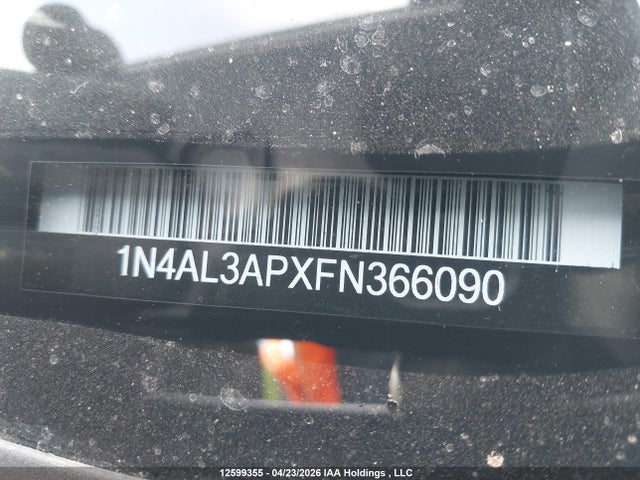 Продажа на аукционе авто 2015 Nissan Altima 2.5/s/sv/sl, vin: 1N4AL3APXFN366090, номер лота: 12599355