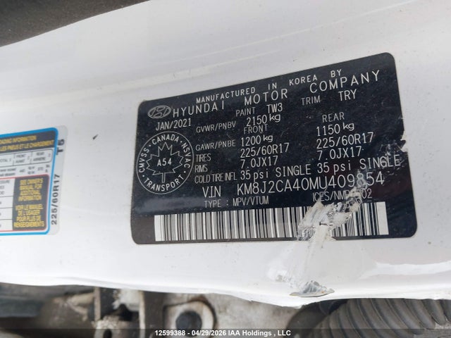 Hyundai TUCSON SE 2021 KM8J2CA40MU409854 Image 9