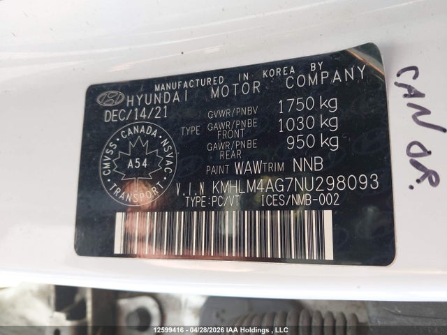 2022 Hyundai Elantra მანქანა იყიდება აუქციონზე, vin: KMHLM4AG7NU298093, აუქციონის ნომერი: 12599416