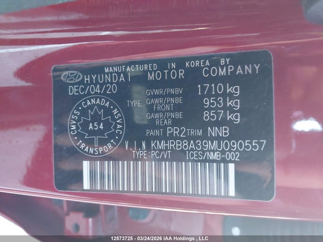 Продаж на аукціоні авто 2021 Hyundai Venue Essential Auto Ivt, vin: KMHRB8A39MU090557, номер лоту: 12573725