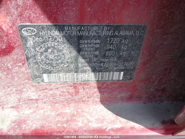 Продаж на аукціоні авто 2011 Hyundai Elantra L, vin: 5NPDH4AE9BH017607, номер лоту: 12581409
