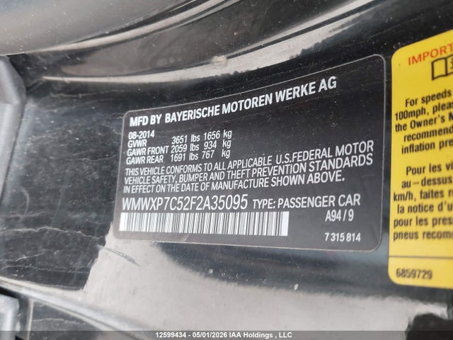Mini 3 Door Cooper S 2015 WMWXP7C52F2A35095 Image 9