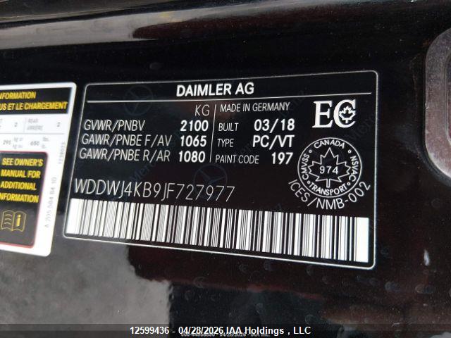 Aukcja sprzedaży 2018 Mercedes-benz C 300 4mati, vin: WDDWJ4KB9JF727977, numer aukcji: 12599436