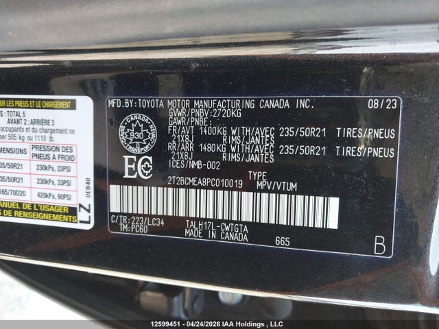 2T2BCMEA8PC010019 Lexus Rx 500h