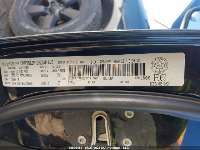 12599455 :رقم المزاد ، 1C6RR7LT9ES476178 vin ، 2014 Ram 1500 Slt مزاد بيع