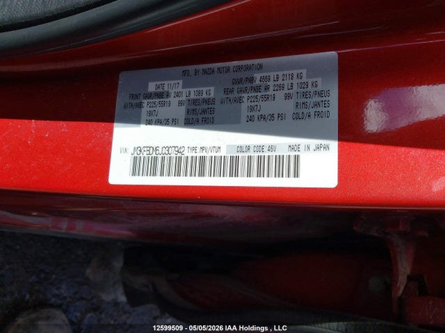 JM3KFBDM6J0307942 Mazda Cx-5 Grand Touring