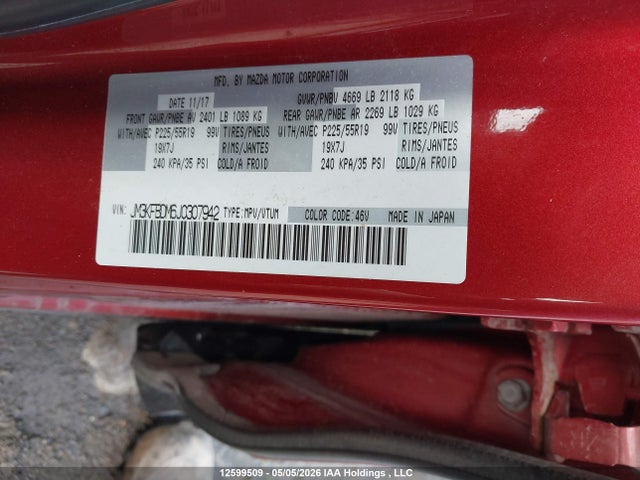 JM3KFBDM6J0307942 Mazda Cx-5 Grand Touring