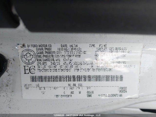 1FADP3N28EL303788 Ford Focus Titanium
