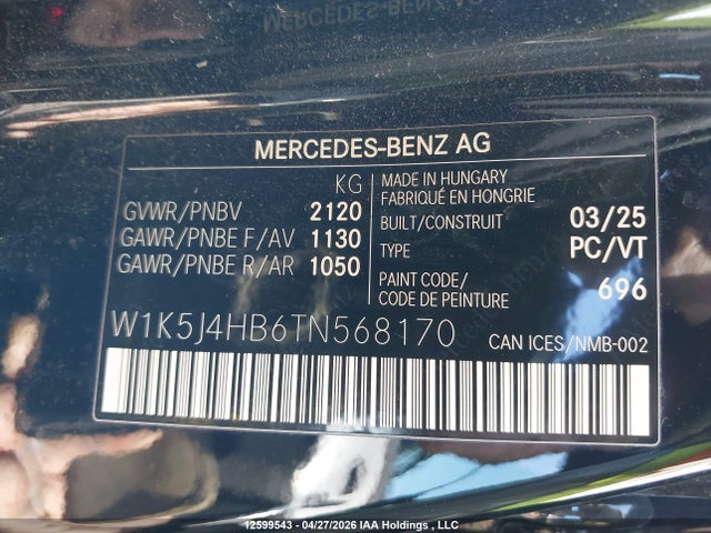 W1K5J4HB6TN568170 Mercedes-Benz CLA 250 4MATIC