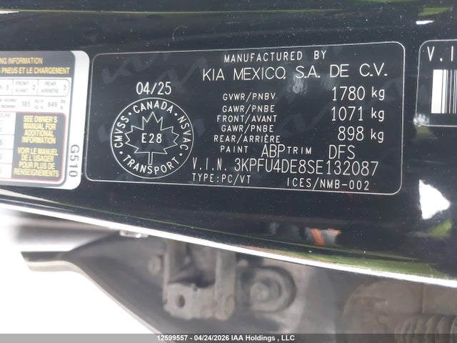 Продажа на аукционе авто 2025 Kia K4 Ex/ex+, vin: 3KPFU4DE8SE132087, номер лота: 12599557