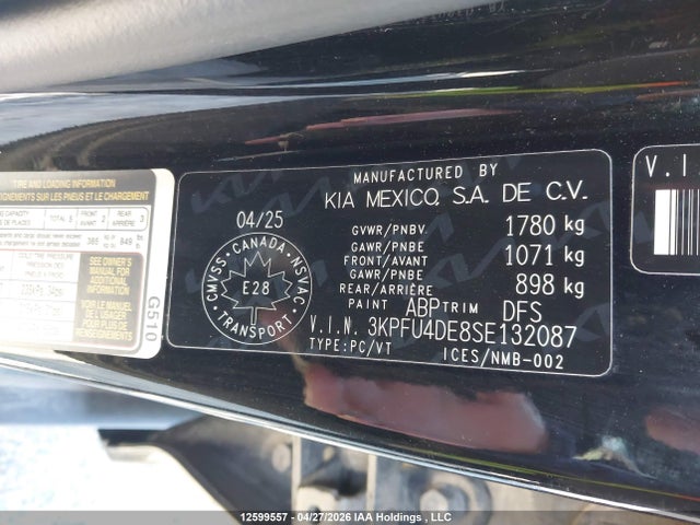 Продажа на аукционе авто 2025 Kia K4 Ex/ex+, vin: 3KPFU4DE8SE132087, номер лота: 12599557