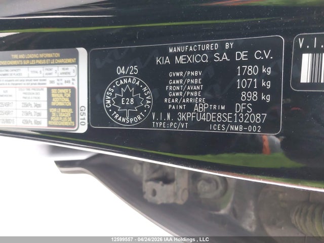 Продажа на аукционе авто 2025 Kia K4 Ex/ex+, vin: 3KPFU4DE8SE132087, номер лота: 12599557