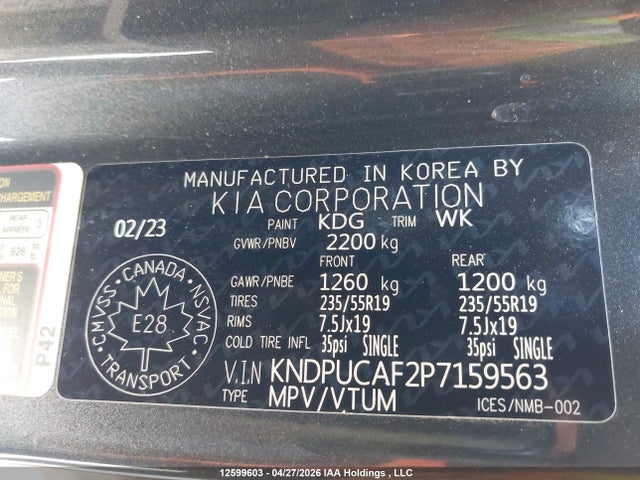 Aukcja sprzedaży 2023 Kia Sportage Lx, vin: KNDPUCAF2P7159563, numer aukcji: 12599603