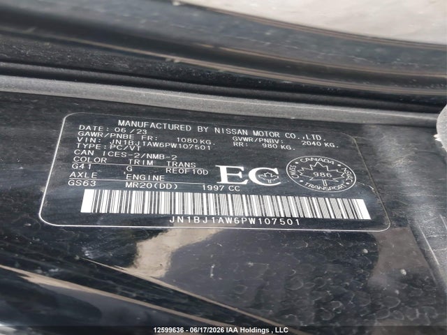 Продаж на аукціоні авто 2023 Nissan Qashqai, vin: JN1BJ1AW6PW107501, номер лоту: 12599636