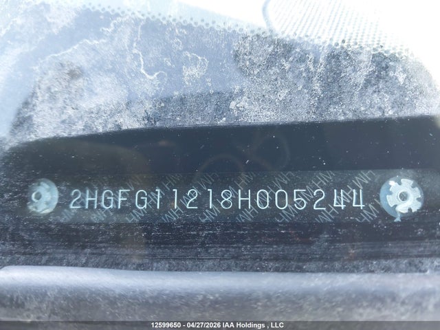 Aukcja sprzedaży 2008 Honda Civic Dx, vin: 2HGFG11218H005244, numer aukcji: 12599650