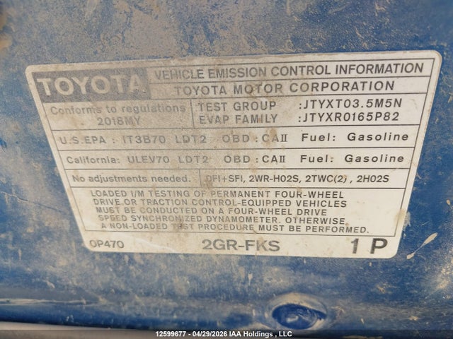 5TFDZ5BNXJX038082 Toyota Tacoma Sr5