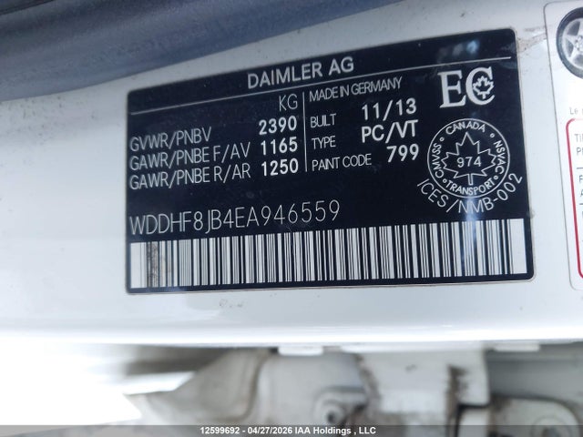 Продажа на аукционе авто 2014 Mercedes-benz E 350 4matic, vin: WDDHF8JB4EA946559, номер лота: 12599692