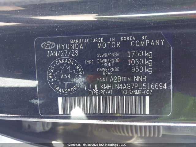 KMHLN4AG7PU516694 Hyundai Elantra Luxury Ivt