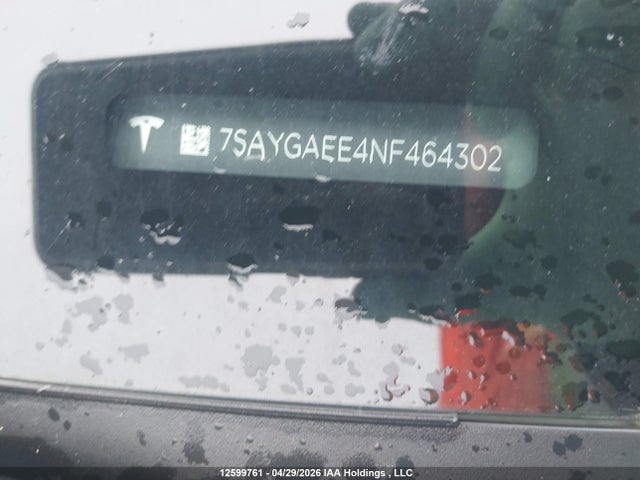 Продажа на аукционе авто 2022 Tesla Model Y, vin: 7SAYGAEE4NF464302, номер лота: 12599761