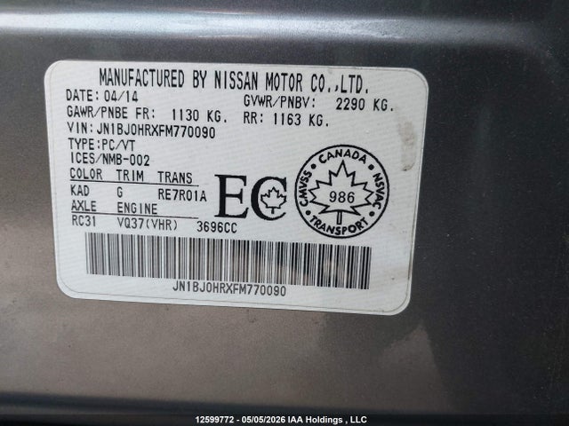 Продаж на аукціоні авто 2015 Infiniti Qx50, vin: JN1BJ0HRXFM770090, номер лоту: 12599772