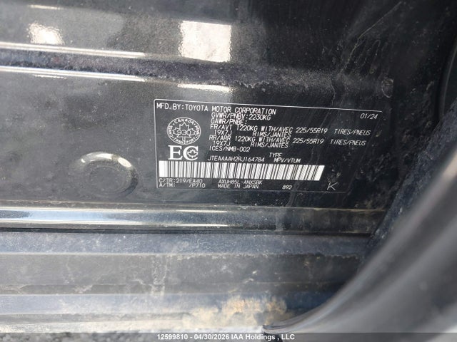 12599810 :رقم المزاد ، JTEAAAAH2RJ164784 vin ، 2024 Toyota Venza Le/xle/limited/night Shade مزاد بيع