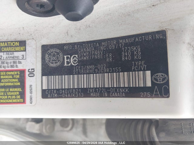 Toyota Corolla 2018 2T1BURHE9JC983155 Image 18