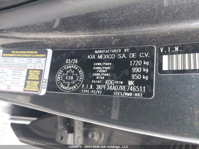 Продажа на аукционе авто 2024 Kia Forte Ex/ex+/ex Premium, vin: 3KPF34AD7RE746511, номер лота: 12599879