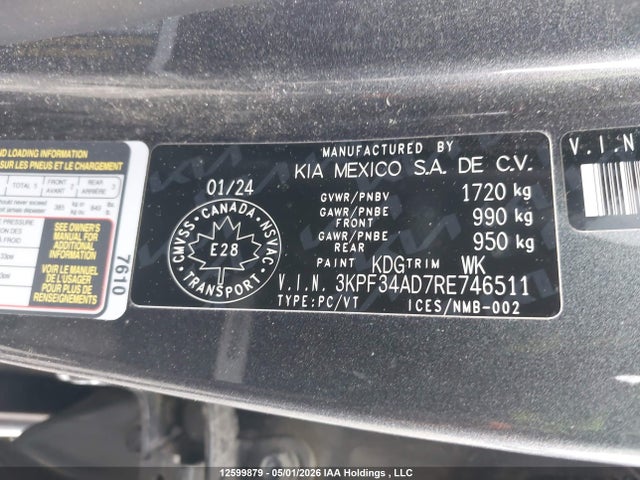 Продажа на аукционе авто 2024 Kia Forte Ex/ex+/ex Premium, vin: 3KPF34AD7RE746511, номер лота: 12599879