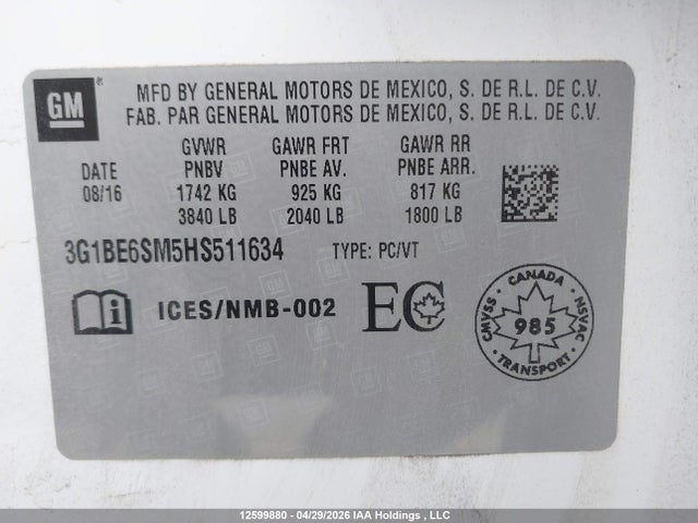 Chevrolet Cruze 2017 3G1BE6SM5HS511634 Image 18