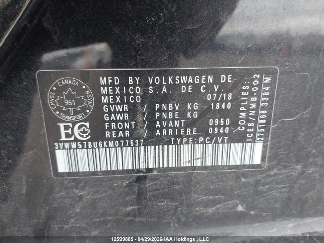 Volkswagen Jetta 2019 3VWW57BU6KM077537 Image 9