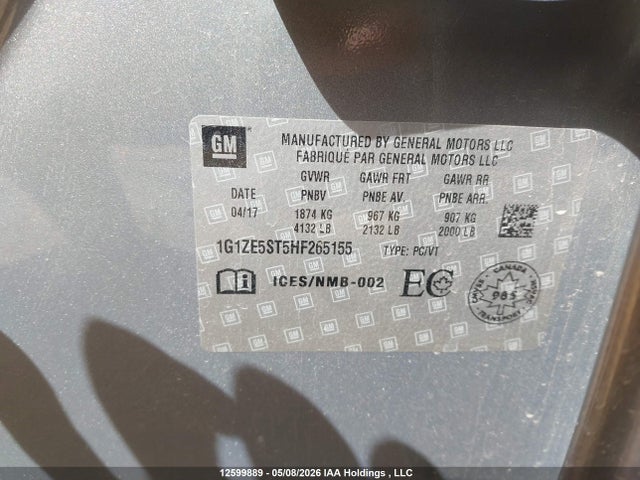 1G1ZE5ST5HF265155 Chevrolet MALIBU 1LT
